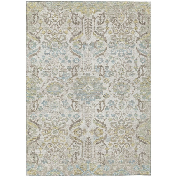 Chantille Machine Washable Indoor/Outdoor Abstract ACN2617 Ivory 3 ft. x 4 ft. Area Rug