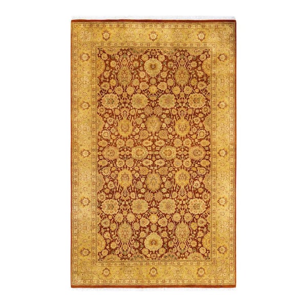Mogul Traditional Orange 4 ft. 8 in. x 7 ft. 5 in. Oriental Area Rug