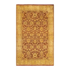 Mogul One-of-a-Kind Traditional Orange 4 ft. 8 in. x 7 ft. 5 in. Oriental Area Rug