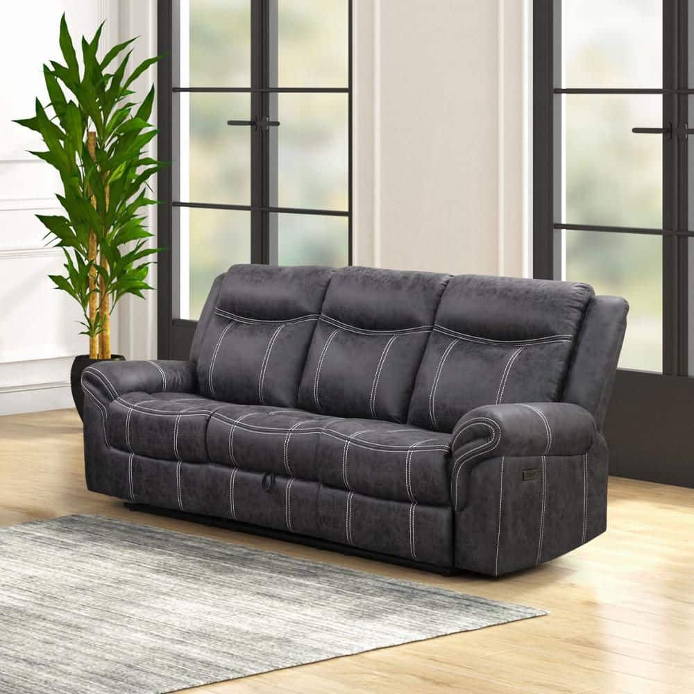 Acme Furniture Zubaida 85 in. Pillow Top Arm Microfiber Rectangle