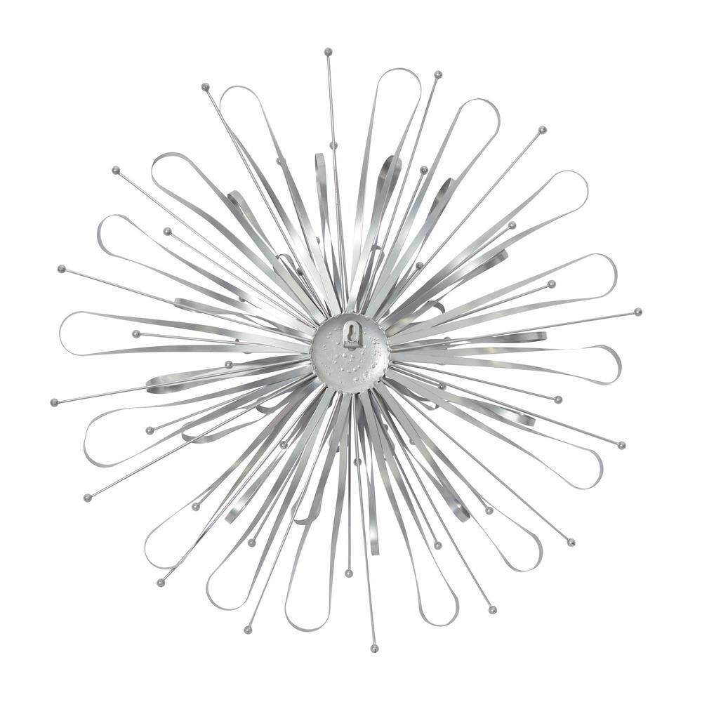 Silver Metal Starburst Wall Sculpture Set of Three