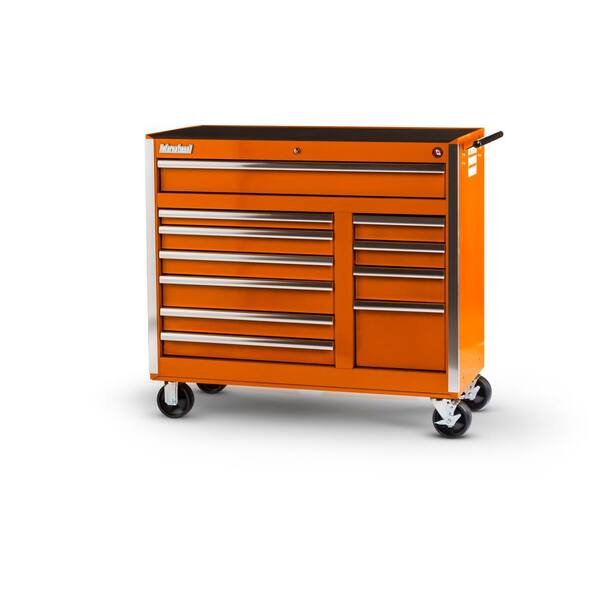 International Tech Series 42 in. 11-Drawer Roller Cabinet Tool Chest in Orange