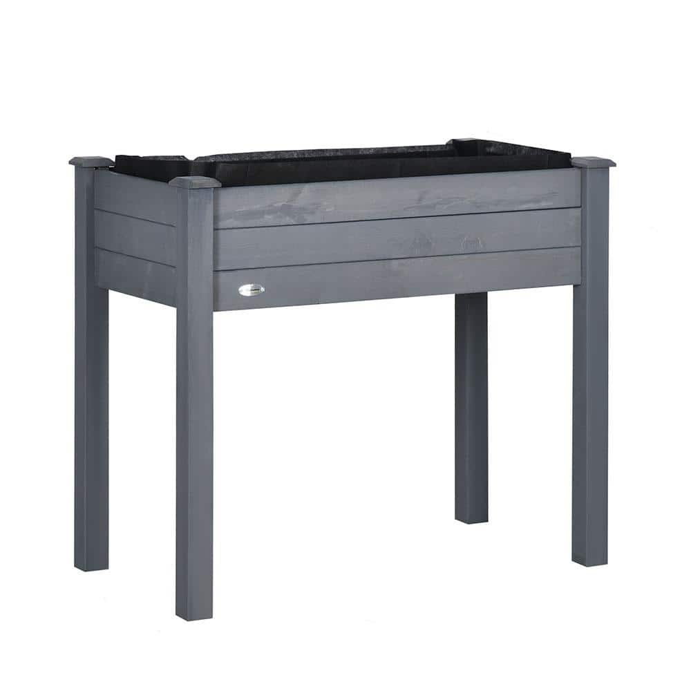 Elevated Wooden Garden Bed with Legs - 34 in. x 18 in. x 30 in. Planter Box