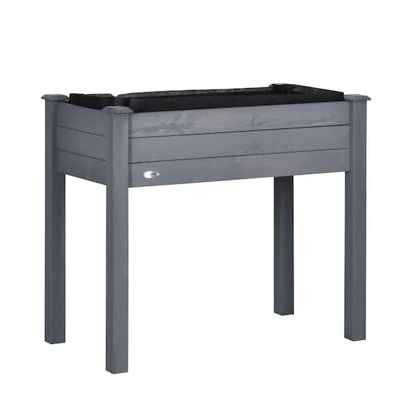 Unbranded Elevated Wooden Garden Bed with Legs - 34 in. x 18 in. x 30 in. Planter Box for Vegetables and Flowers
