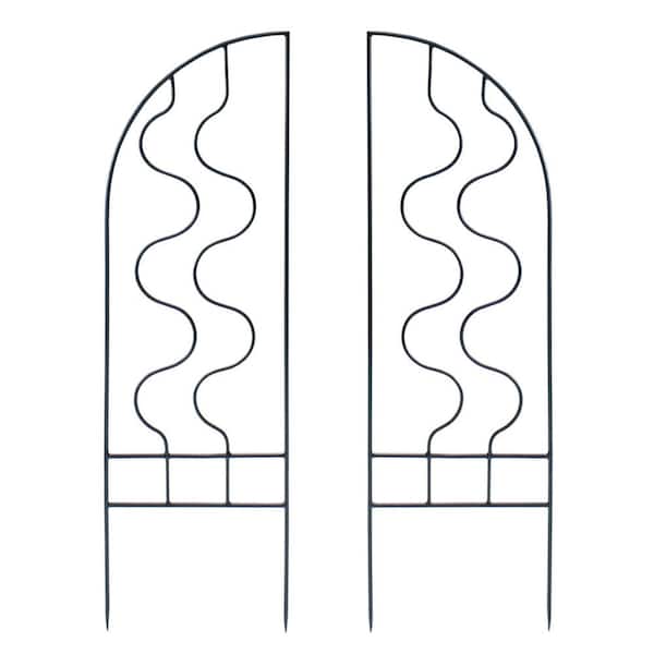 Set of 2 Side Panels for Primrose Trellis, 48 in. Tall, Black Powder Coat Finish