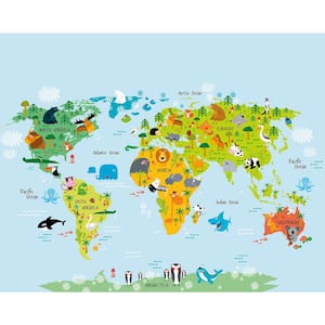 118 in. x 98 in. The Whole Wide World Wall Mural