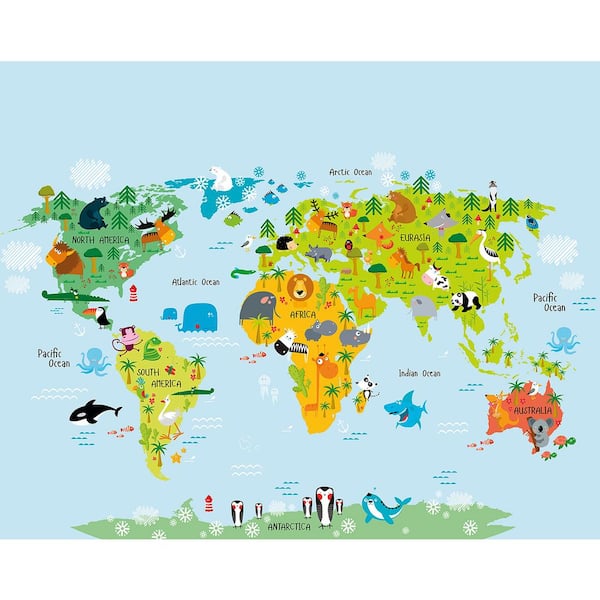 Brewster 118 in. x 98 in. The Whole Wide World Wall Mural
