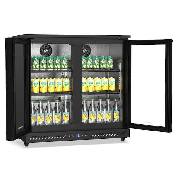 7.4 cu. ft. Commercial Built-In Bar Cooler Beverage Refrigerator with 2 Doors in Black