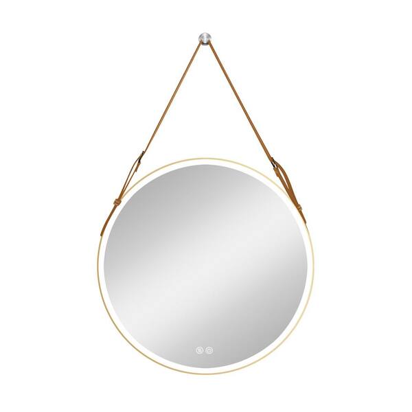 Unbranded 28 in. W x 28 in. H Round Frame Wall Bathroom Vanity Mirror in Gold