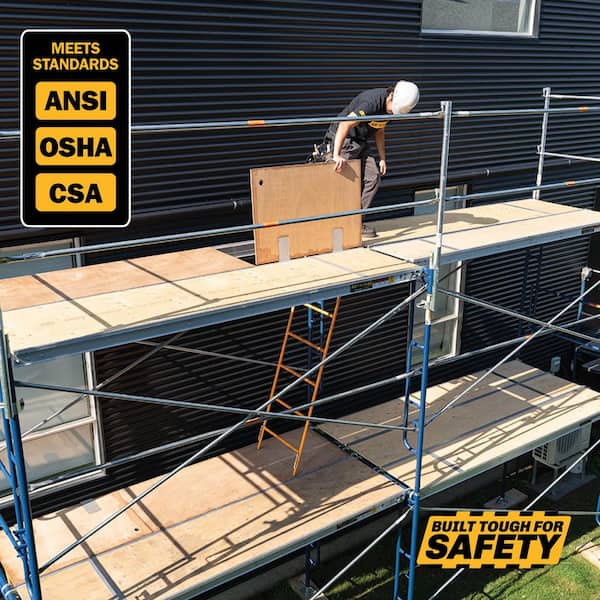 Saferstack Series 76 in. x 60 in. Blue Mason Walk-Through Arch Scaffold Frame, (6-Pack)