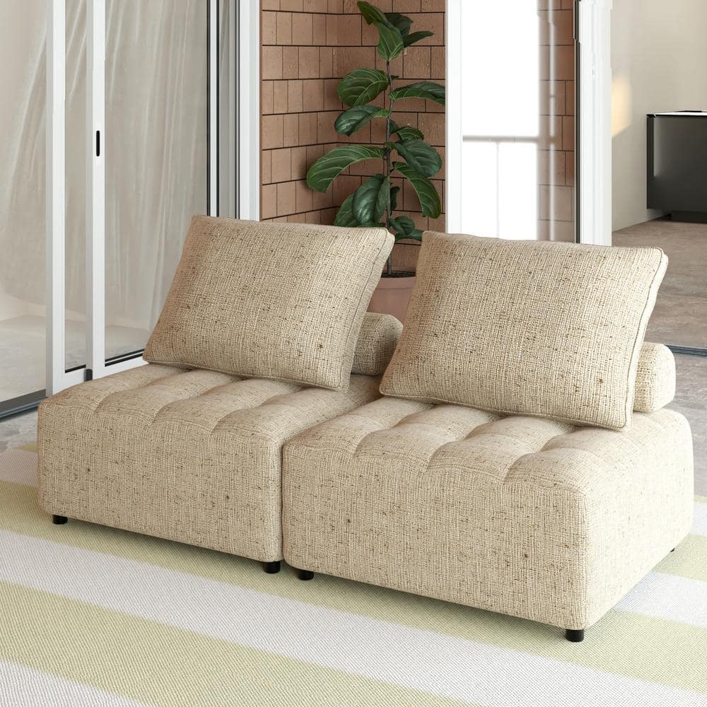 2-piece Metal aluminum Outdoor Sectional sofa with aluminum structure suppo
