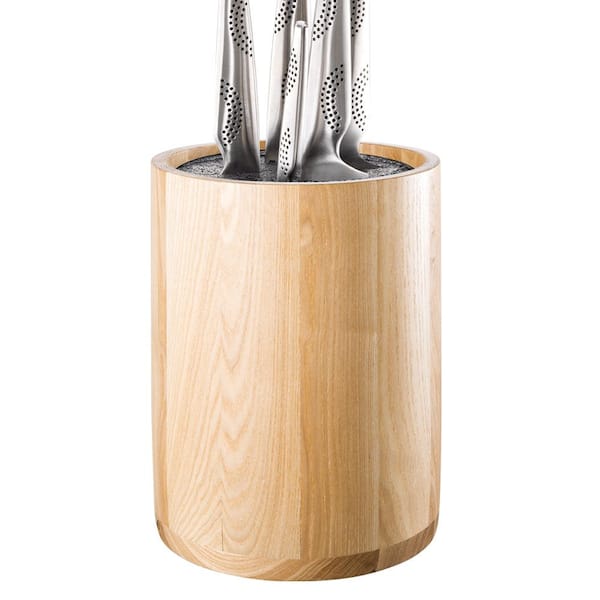 XL Large Universal Knife Block without Knives - Bamboo Countertop Knife  Holder w/Removable Bristles - Convenient & Versatile for Any Knife Size