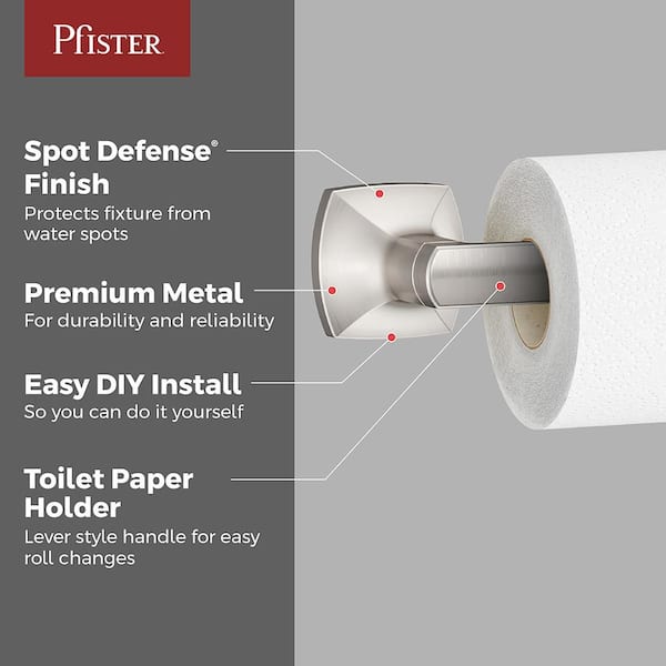 Vaneri Wall Mount Single Post Toilet Paper Holder in Spot Defense Brushed Nickel