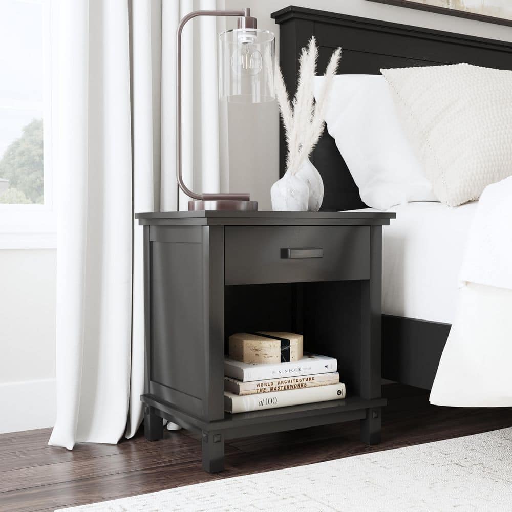 Oak Park Classic Black Mahogany Nightstand with Drawer