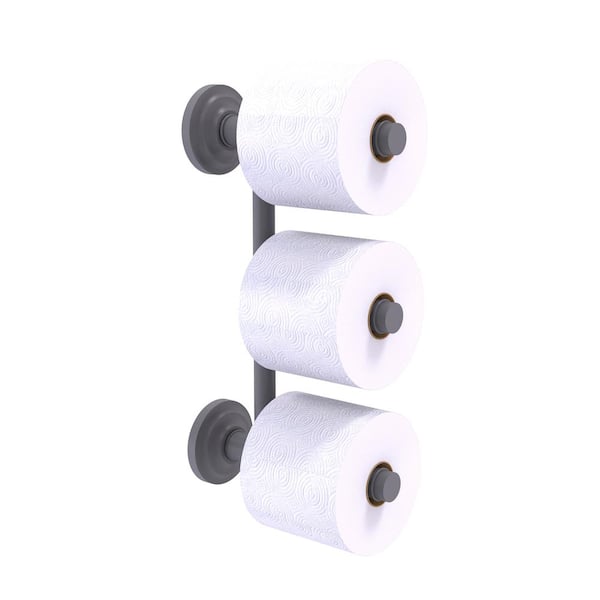 Allied Brass Que New Collection Wall Mounted Toilet Paper Holder in Matte Gray