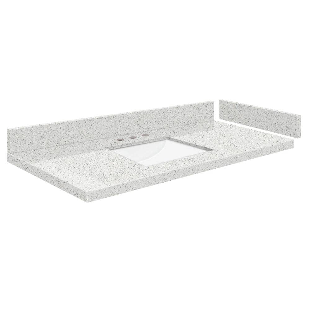 Silestone 42.75 in. W x 22.25 in. D Quartz White Rectangular Single Sink Vanity Top in Stellar Snow price history on PriceWatchPro