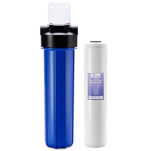 ISPRING 4.5 in. x 20 in Anti Scale Whole House Water Filtration System with Premium Scale Inhibitor, Blue