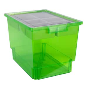 Bin/ Tote/ Tray Divider Kit - Triple Depth 12" Bin in Neon Green - 3 pack