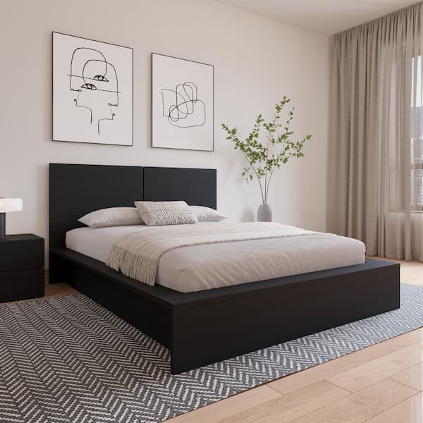Nexera James 4-Piece Black Composite Queen Size Bedroom Set 404190