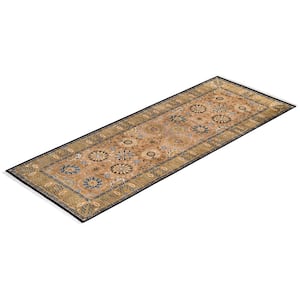 One-of-a-Kind Traditional Brown 3 ft. x 8 ft. Hand Knotted Oriental Area Rug