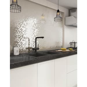 Take Home Sample - Hexagonia S2 Stainless Steel 4 in. x 4 in. Metal Peel and Stick Wall Mosaic Tile (0.11 sq.ft.)