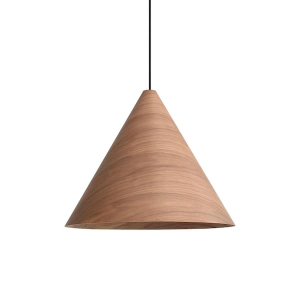 Conique 19.625 in. 3 Light Dark Walnut Pendant Light with Dark Walnut Shade