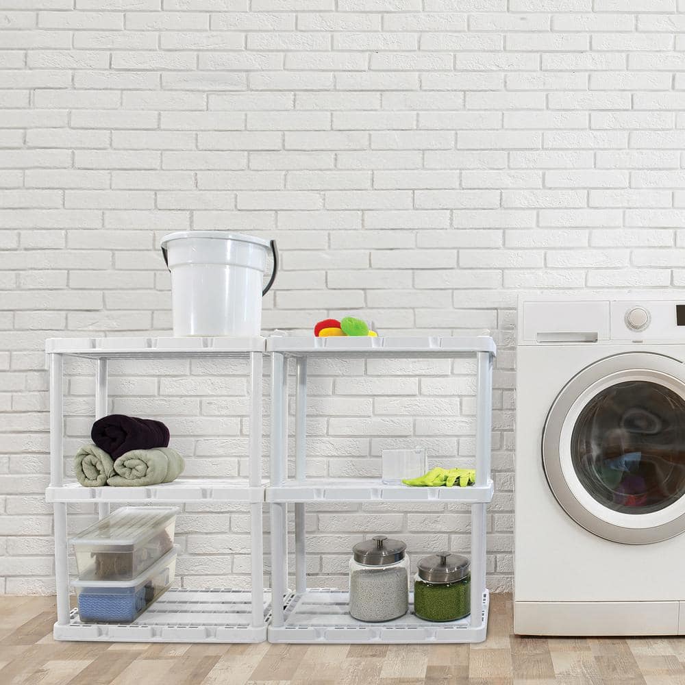 White 3-Shelf Lightweight Plastic Storage Unit