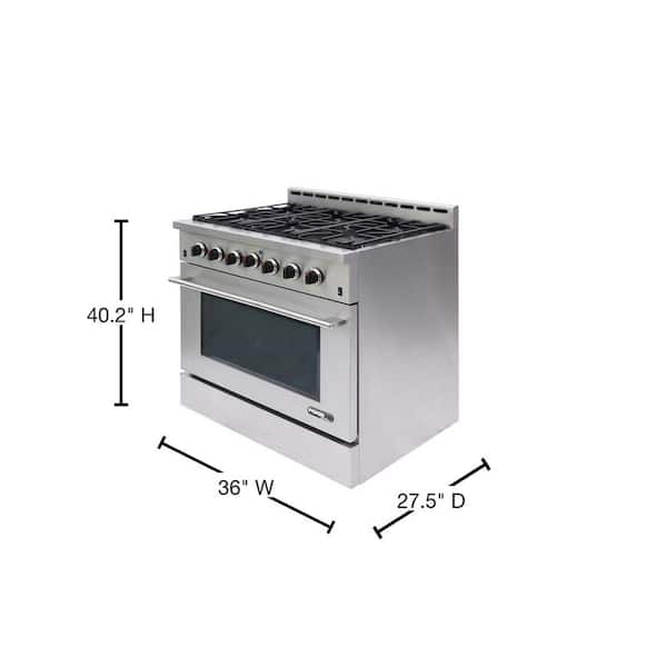 NXR Entree Bundle 48 in. 7.2 cu.ft. Pro-Style Liquid Propane GAS Range Convection Oven and Hood in Stainless Steel and Gold