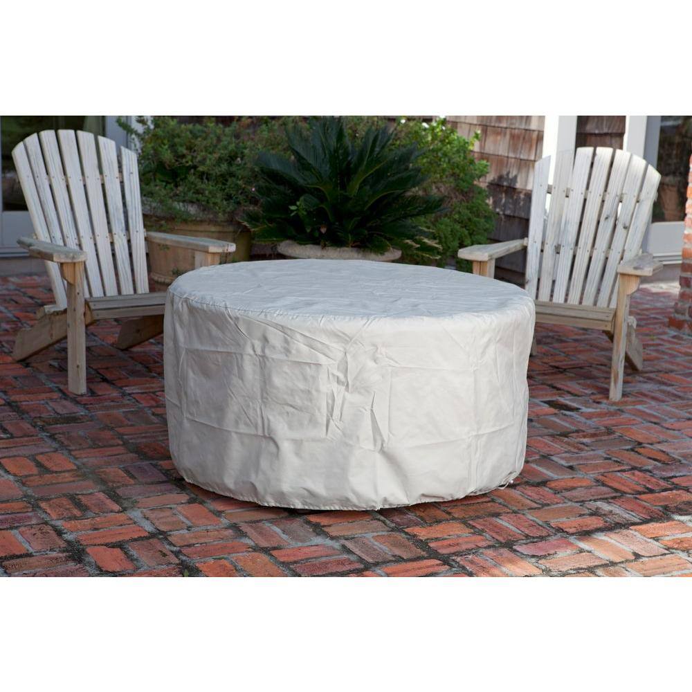 Round Bronze Aluminum Gas Fire Pit Table with Fire Bowl Lid