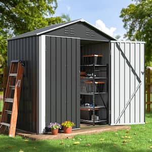 6 ft. W x 4 ft. D Metal Outdoor Storage Shed with Lockable Doors and Vents (24 sq. ft.)