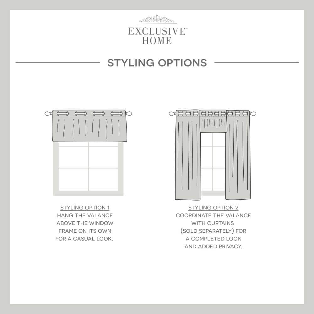 Winter White Linen-Look Light Filtering Grommet Valance