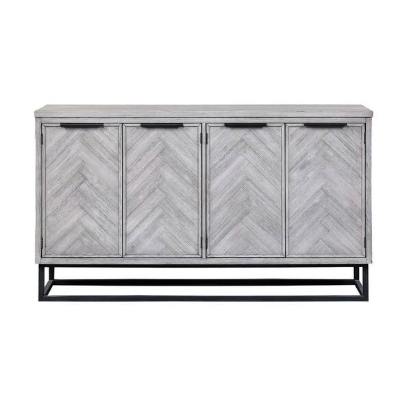 Coast To Coast Accents Aspen Court II Herringbone White 66 in. Media ...