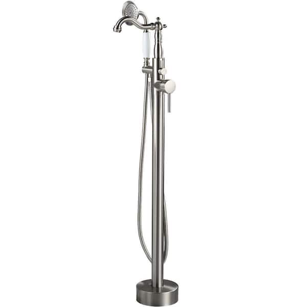 YAWWALK 2-Handles Freestanding Floor Mount Claw Foot Tub Faucets