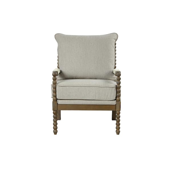 Furniture of America Yakton Beige Solid Wood Padded Armrest Accent Chair  IDF-AC6140BG - The Home Depot