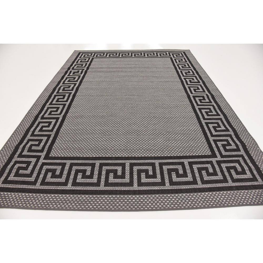 Gray Rectangular Synthetic Outdoor Washable Area Rug