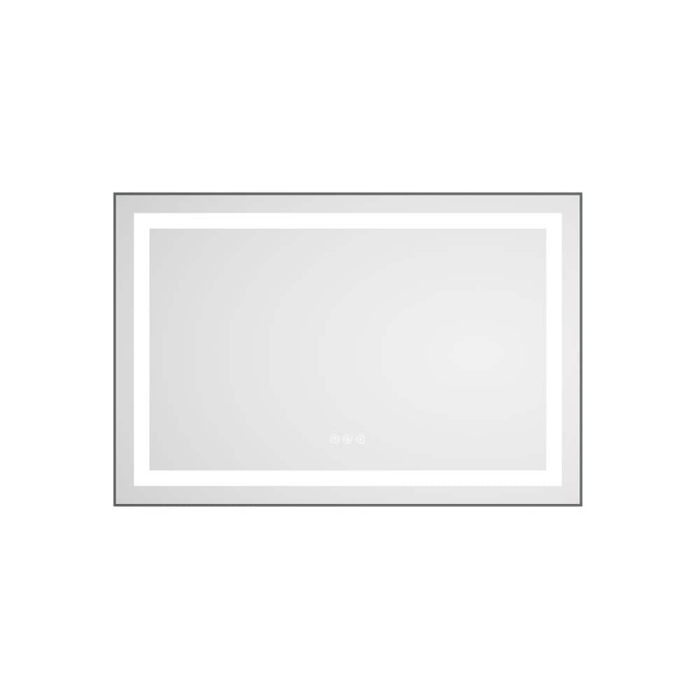 "36"" W x 24"" H Rectangle LED Bathroom Vanity Mirror, Black Aluminum Frame, 3 Colors, Stepless Dimmable, Anti-Fog" price history on PriceWatchPro