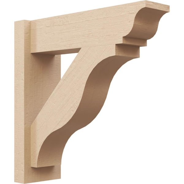Ekena Millwork 6 in. x 20 in. x 20 in. Funston Traditional Rough Cedar Woodgrain Timberthane Polyurethane Outlooker, Primed Tan