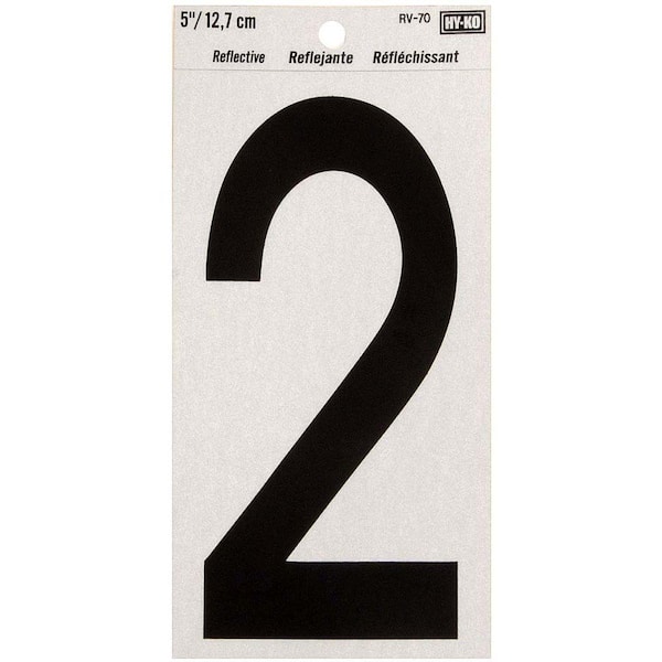 HY-KO 5 in. Vinyl Reflective Number 2