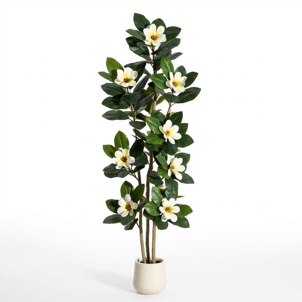 Gravee 6 ft. Artificial Magnolia Tree in Planter, Realistic Large