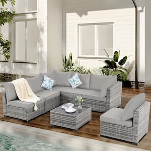 7-Piece JUSKYS Wicker Patio Furniture Sets