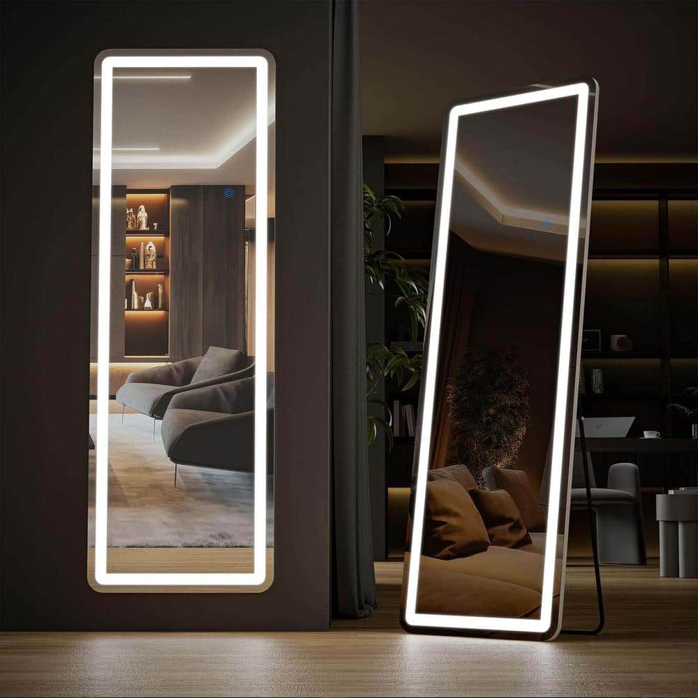21 in. W x 64 in. H Black Aluminum Framed Rectangle Full