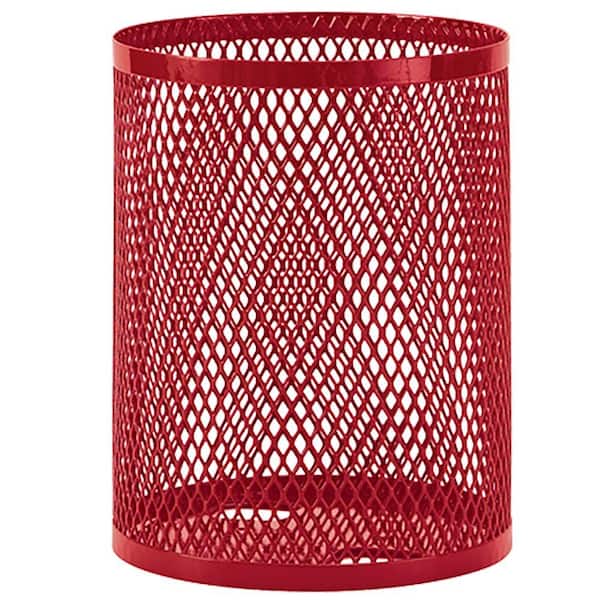 Portable 32 Gal. Red Diamond Commercial Trash Can LC3200-RED - The