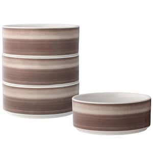 ColorStax Ombre Umber 6 in., 20 fl. oz. Brown Porcelain Cereal Bowls (Set of 4)