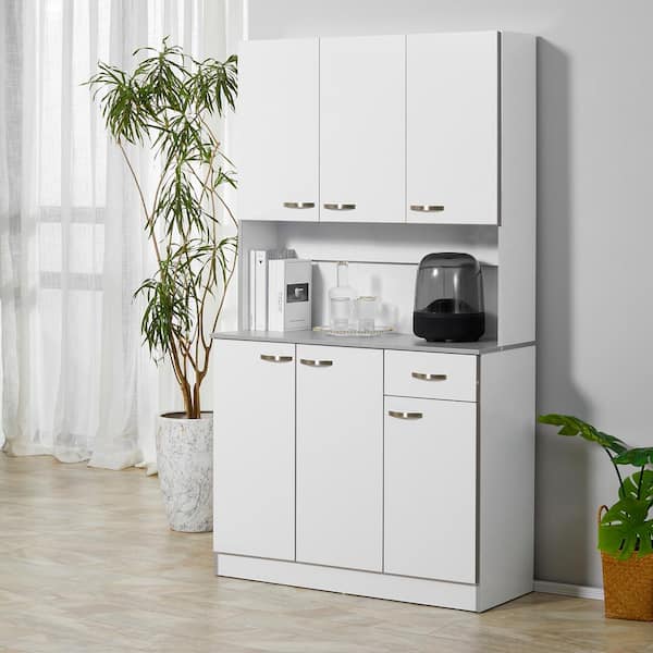 Armario de cocina Homcom blanco 80x37x183 cm MDF electrodomésticos