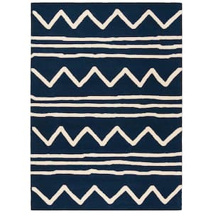 Kids Navy/Ivory 6 ft. x 9 ft. Geometric Area Rug