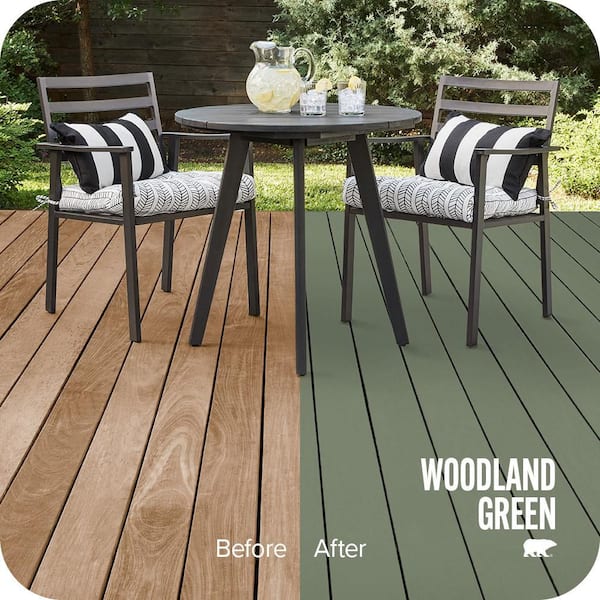 1 gal. #SC-126 Woodland Green Solid Color Waterproofing Exterior Wood Stain and Sealer