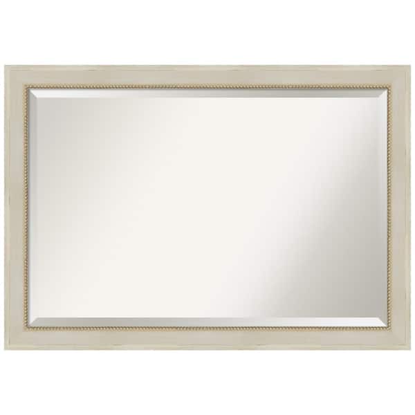 Amanti Art Parthenon Cream 28.25 in. x 40.25 in. Shabby Chic Rectangle Framed Bathroom Vanity Wall Mirror