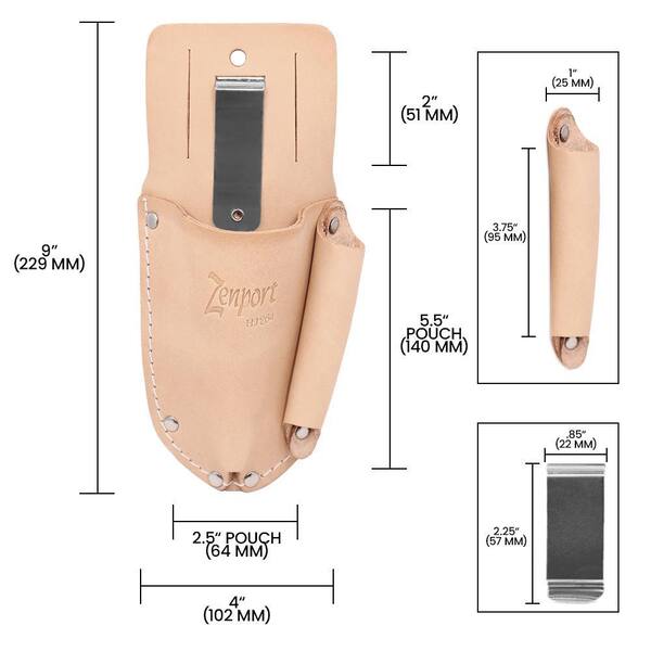 ZENPORT Leather Pruner Sheath with Sharpener Pocket HJ264 - The