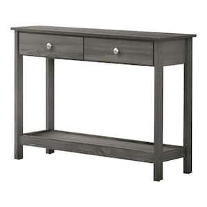 Mingden 42.38 in. Gray Rectangle Wood Top Console Table