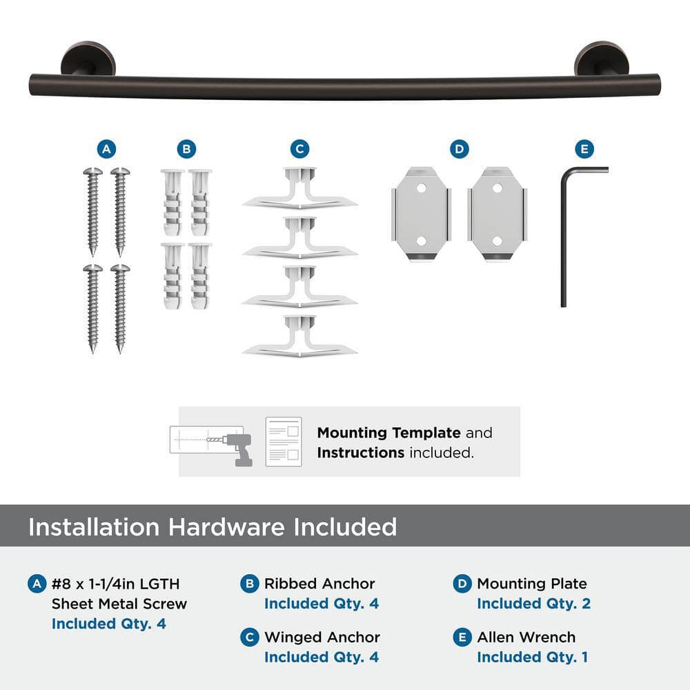 Arrondi Oil-Rubbed Bronze 18-Inch Wall Mounted Towel Bar